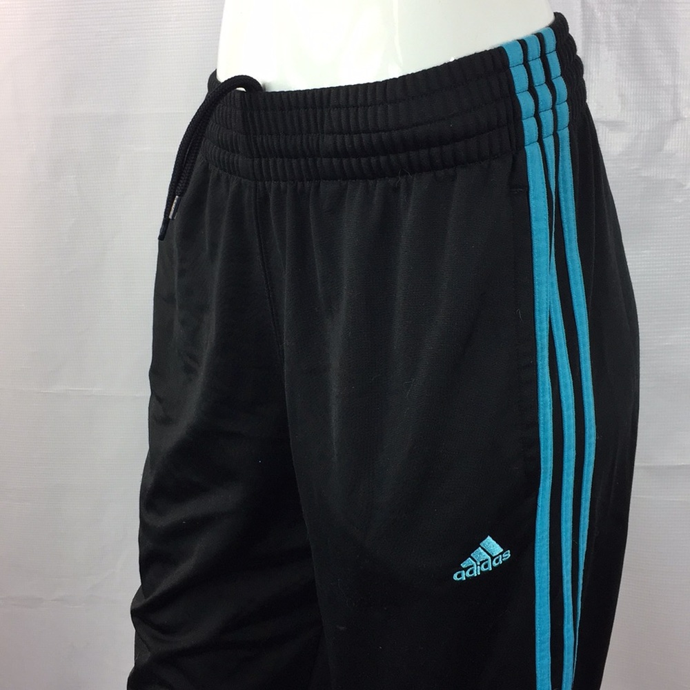 Adidas blue striped track pants